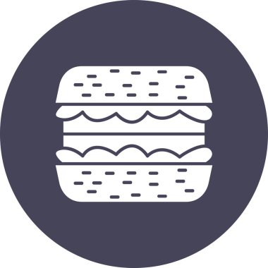 Hamburger ikonu vektör illüstrasyonu