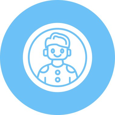 Şirin bir çizgi film simgesinin vektör çizimi