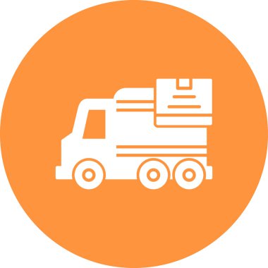 dağıtım kamyonu simgesi, vektör illüstrasyonu