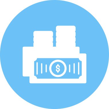 Para için. Web simgesi basit bir illüstrasyon. Nakit