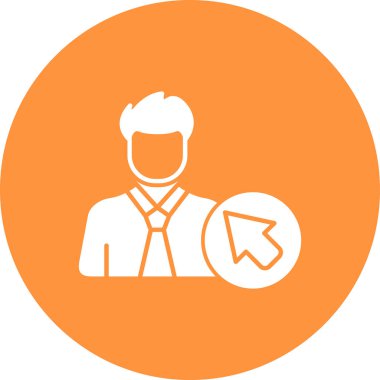 Evrak çantası simgesi olan bir adamın vektör çizimi