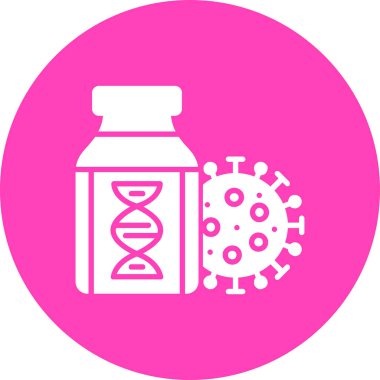 Coronavirus covid 19 aşı ikonu, düz stil