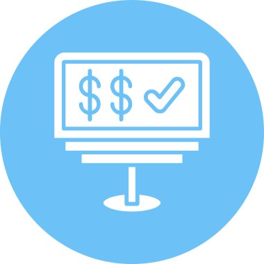 Bir monitör simgesinin vektör illüstrasyonu