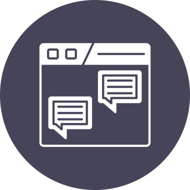 Sohbet Vektörü Kabartma Simgesi Tasarımı