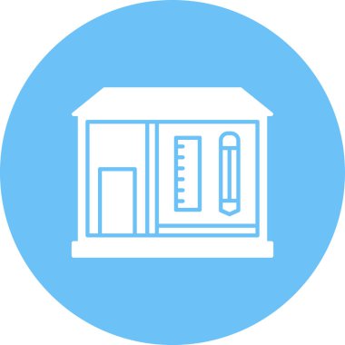 Bina. Web simgesi basit illüstrasyon