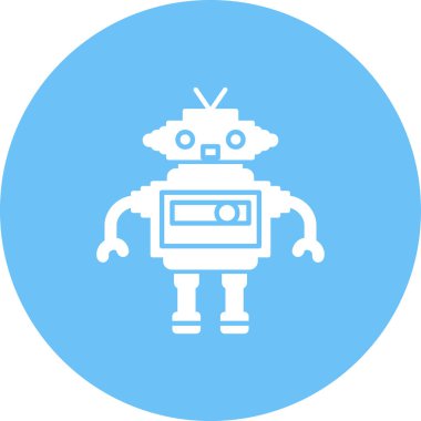robot. Web simgesi basit illüstrasyon
