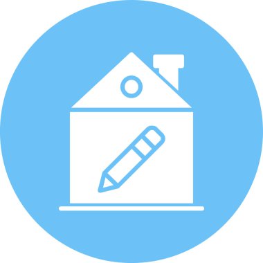 Ev binası. Web simgesi basit illüstrasyon