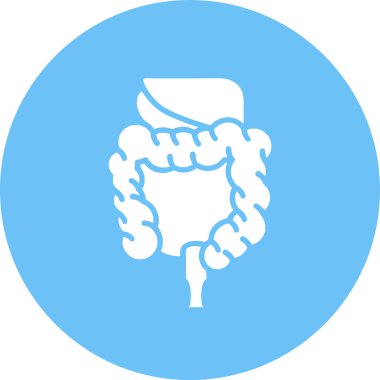 Sindirim bağırsağı ikonu. Web için sindirim sistemi taşıyıcı simgesinin özet çizimi