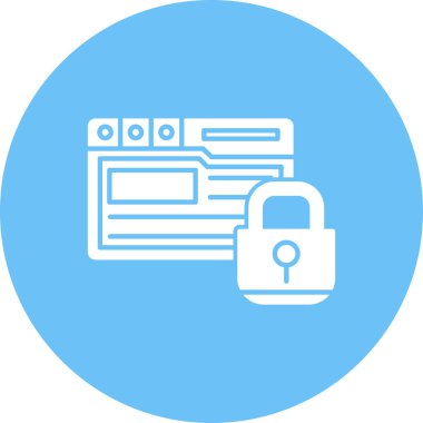 tarayıcı kilidi ikon vektör çizimi