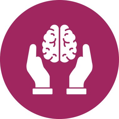 Beyin. Web simgesi basit illüstrasyon