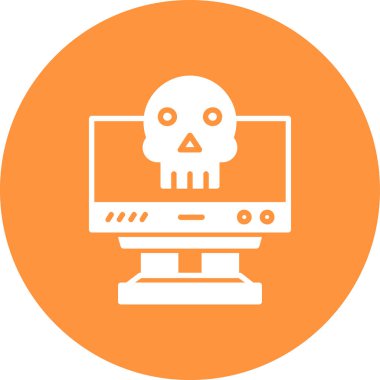 bilgisayar kafatası vektör simgesi