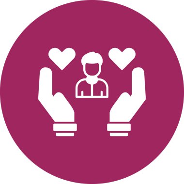 Kalp simgesi tutan bir adamın vektör çizimi