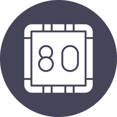 Dijital 6 0 düz biçimin vektör simgesi