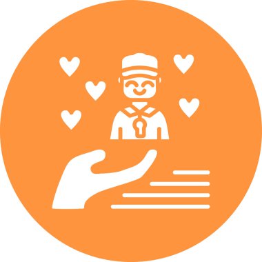 Kalp şeklinde bir adamın vektör çizimi