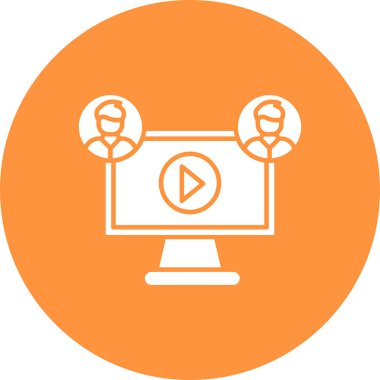 Video konferansının vektör illüstrasyonu