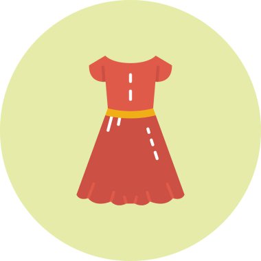 Elbise giymiş bir kadının vektör çizimi