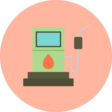 Bir benzin istasyonu simgesinin vektör illüstrasyonu