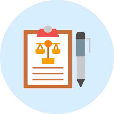 yasal belge düz ikon vektör illüstrasyonu