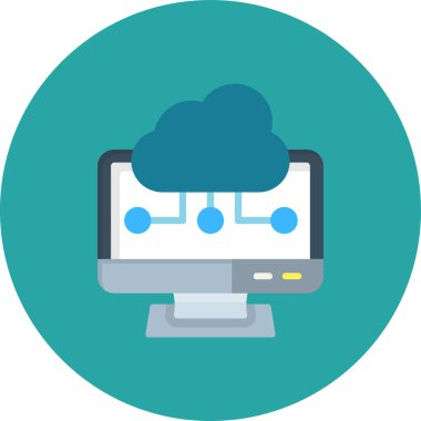 Bulut hesaplama simgesi. Web için basit bulut vektör simgeleri çizimi