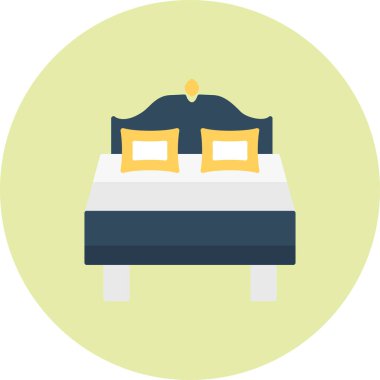 Otelde. Web simgesi basit illüstrasyon