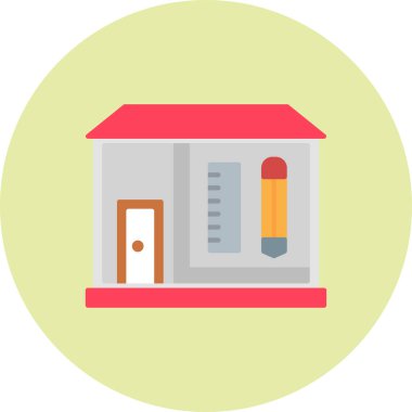 Modern binanın vektör illüstrasyonu ev inşa simgesinden yoksun