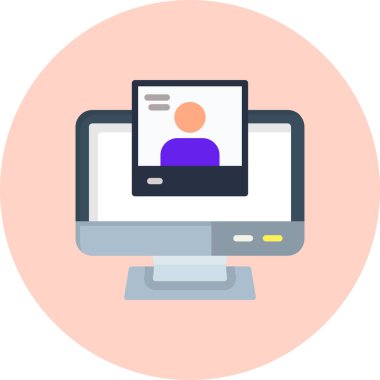 Online eğitim. Web simgesi vektör illüstrasyonu