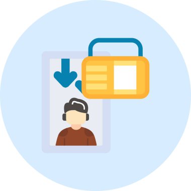 Kimlik kartı. Web simgesi basit illüstrasyon