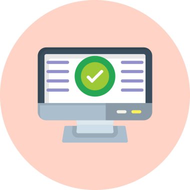 Bilgisayar ekranı. Basit ağ simgesi şablonu