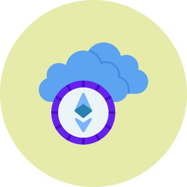 ethereum. Web simgesi basit illüstrasyon