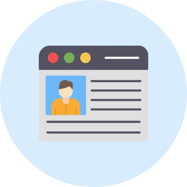 Kimlik kartı simgesi, vektör illüstrasyonu