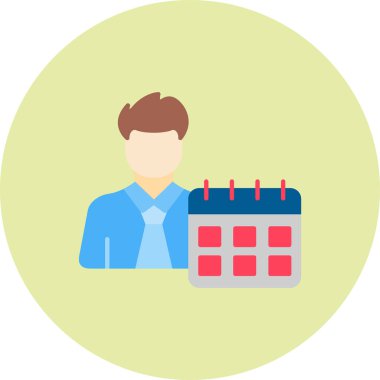 İş yönetimi düz simge vektörü. iş adamı