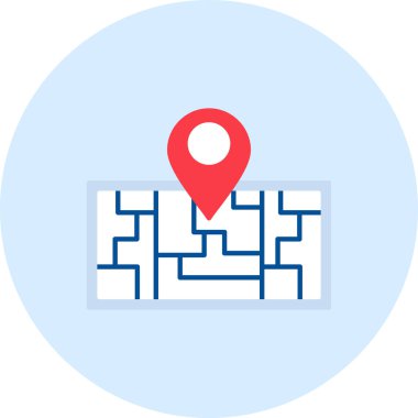 Harita konumu simgesi beyaz arkaplanda izole edilmiş düz biçimli