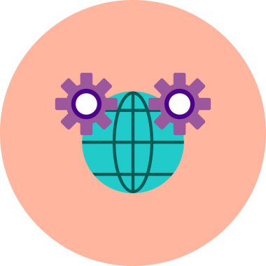 küresel ağ simgesi. Basit resimleme