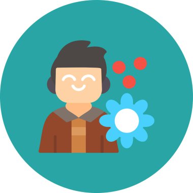 Çiçek simgesinin vektör illüstrasyonu