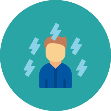 Yıldırım ikonu olan bir adam, vektör çizimi