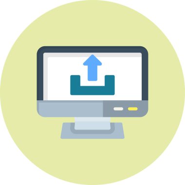 Bilgisayar monitörü simgesi. düz vektör