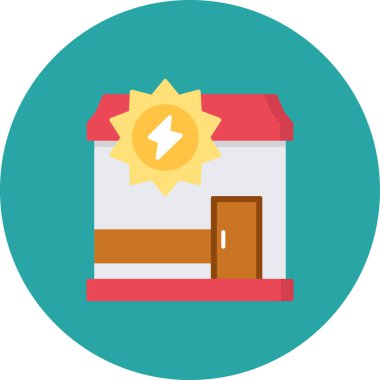 ev düz simgesi, vektör illüstrasyonu