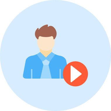 işadamı vektörü renk düz simgesi