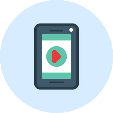 video vektörü düz renk simgesi