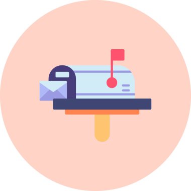 Düz dizaynlı zarf posta simgesi beyaz arkaplanda izole edildi. posta sembolü