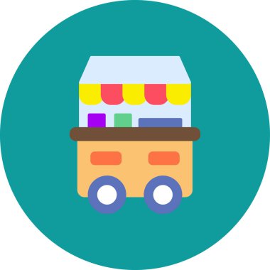 Yemek kamyonu simgesinin vektör çizimi