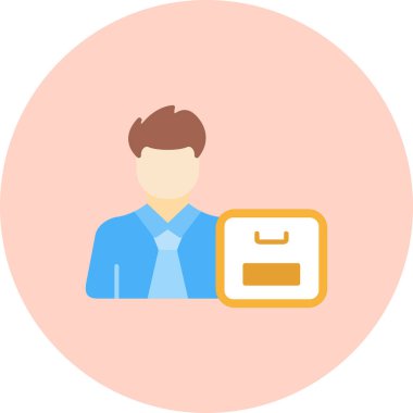 Evrak çantası ikon vektörü olan bir iş adamı. Basit resimleme