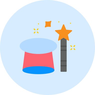 Sihirli değnek web simgesi basit illüstrasyon