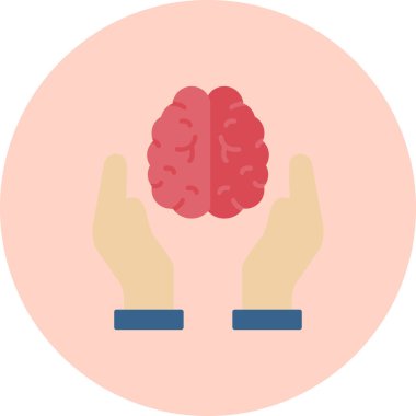 Beyin. Web simgesi basit illüstrasyon