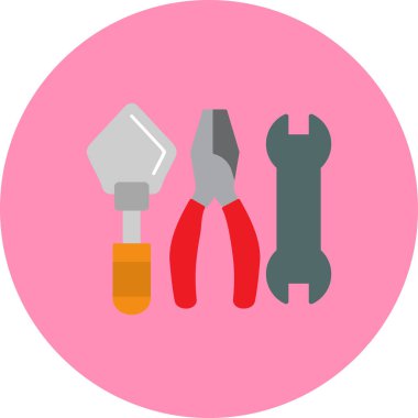 inşaat araçları düz simge