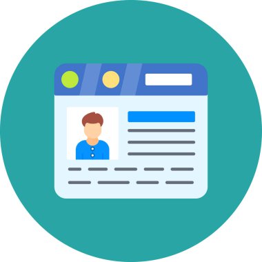 Avatar man vektör simgesi - ana hatlar biçimi