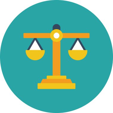 Hukuk simgesinin vektör illüstrasyonu, düz tasarım