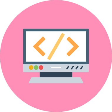 Düz biçimli web geliştirme simgesi