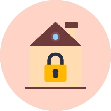 Kilit. Web simgesi basit illüstrasyon