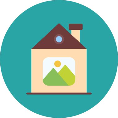 ev düz vektör simgesi